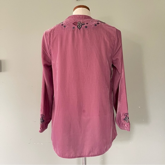 Soft Surroundings Pink Lumanaira Velvet Top XS NWT Boho oversized - Picture 6 of 8